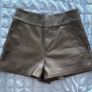Alice + Olivia Vegan Leather Shorts.